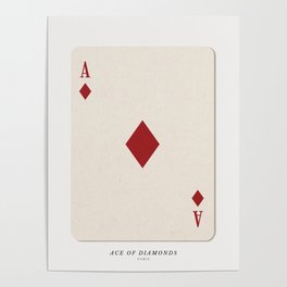 Ace of Diamonds Playing Card Art Print Trendy Poster