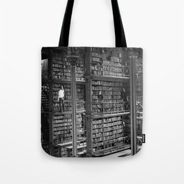 A book lovers dream - Cast-iron Book Alcoves Cincinnati Library black and white photography Tote Bag