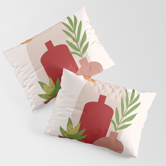 Abstarct Boho Plant 2 Pillow Sham