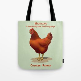 Funny Rhode Island Red Hen Fowl Language Chicken Farmer Tote Bag
