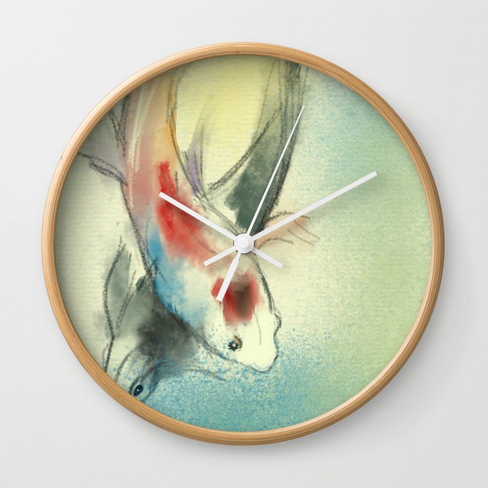 Koi Carp Fish Illustration Wall Clock By Jamespeart Society6