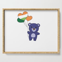 Bear With Ireland Balloons Cute Animals Happiness Serving Tray