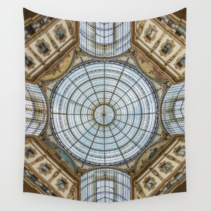 Ceiling Of The Galleria Vittorio Emanuele Ii Milan Wall Tapestry