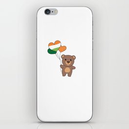 Bear With Ireland Balloons Cute Animals Happiness iPhone Skin