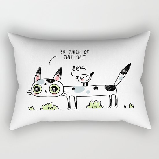 Annoyed Cat Rectangular Pillow