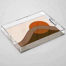 Cocoa Sundown Stripes Acrylic Tray