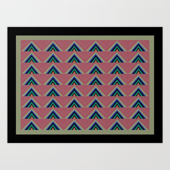 Rainbow Triangle Chevron Print Art Print