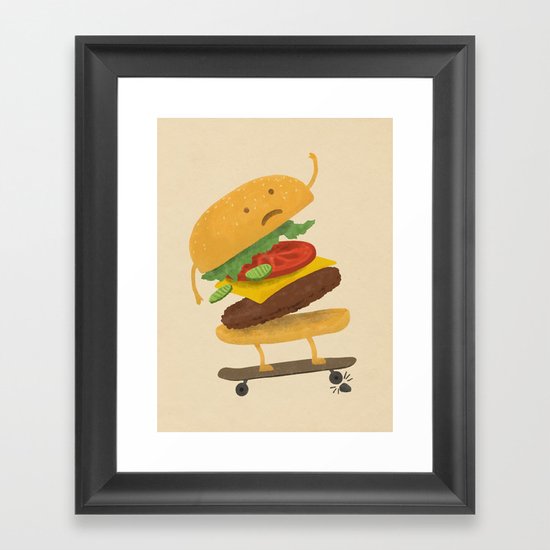 Burger Wipe-out Framed Art Print
