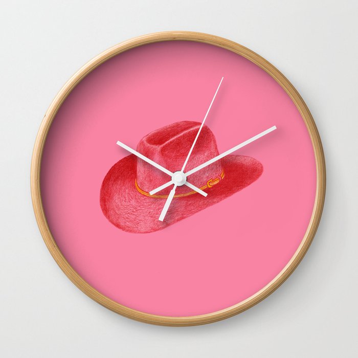 Red Stetson Wall Clock