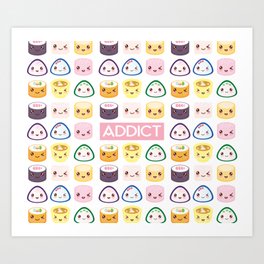 Sushi Addict Art Print | Typography, Manga, Addict, Kawaii, Maki, Digital, Theartkroep, Japan, Tasty, Sushi 