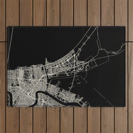 New Orleans City Map - Minimal Aesthetic Outdoor Rug