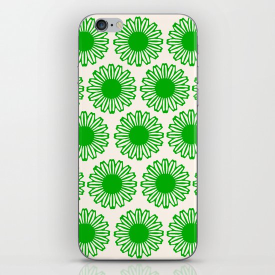 vintage flowers green iPhone & iPod Skin