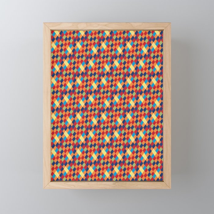 Magical Colourful Cube Texture Patttern Framed Mini Art Print