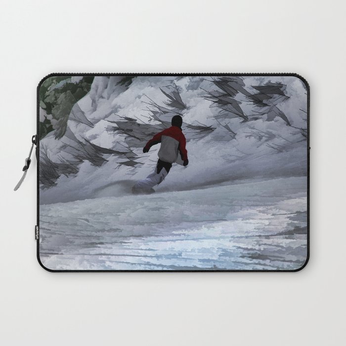 Snowboarder "Carving the Mountain" Winter Sports Laptop Sleeve