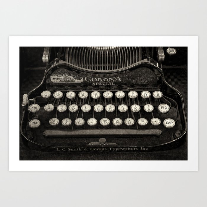 Old Typewriter Keyboard Art Print