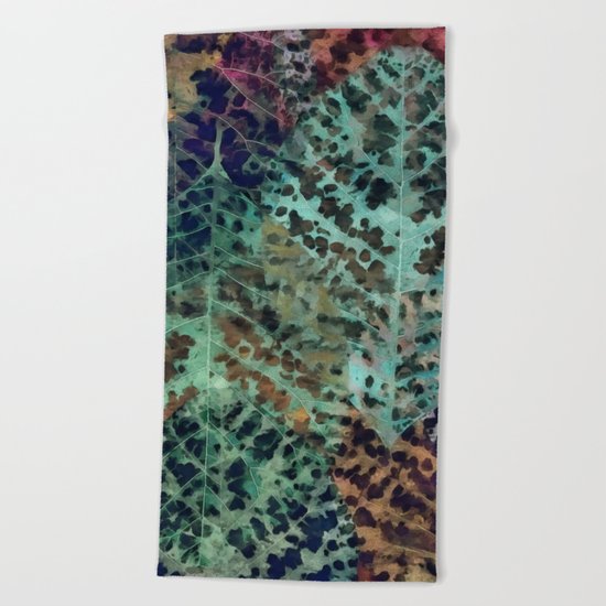 Colorful leaves Beach Towel