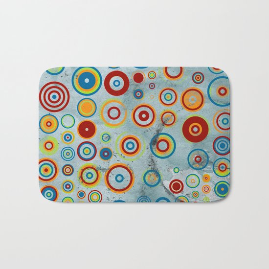 retro circles Bath Mat