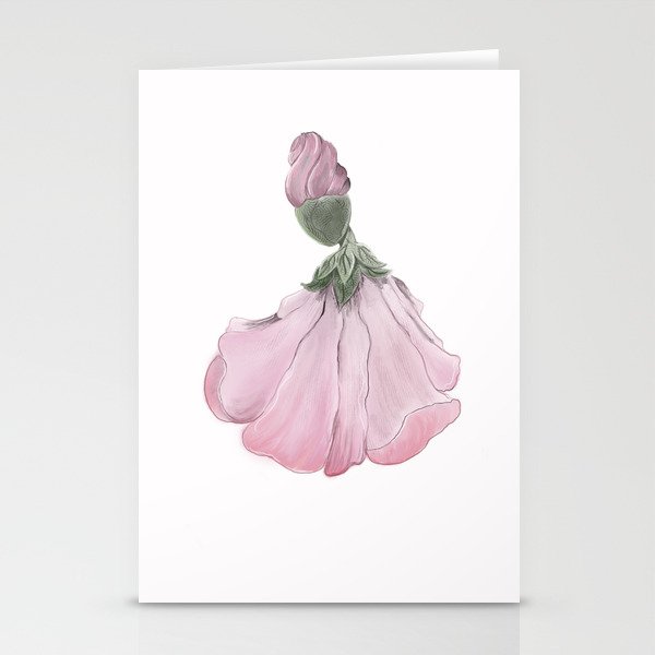 Holly Hock Flower Stationery Cards