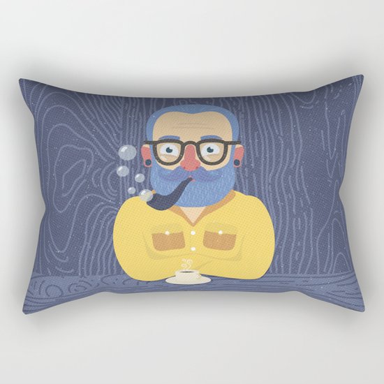 Blue Beard Rectangular Pillow