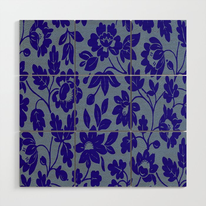 William Morris Blue Floral Pattern,Art Nouveau,Decorative,Vintage Arts And Crafts, Wood Wall Art