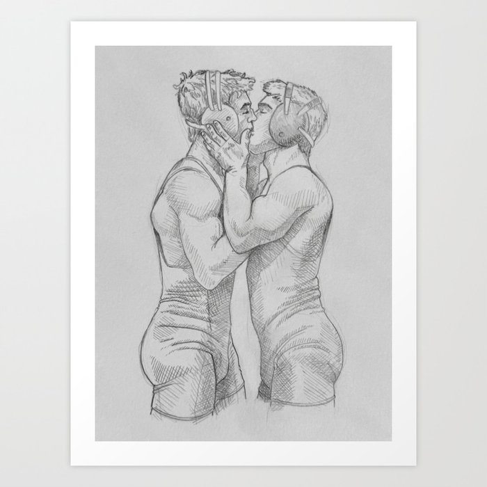 Wrestlers - NOODDOOD SKetch Art Print