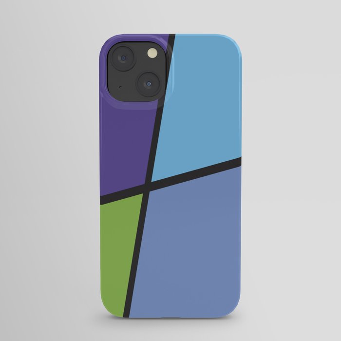 Blue, green, purple mosaic iPhone Case