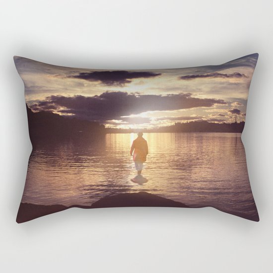 Walking to the sun Rectangular Pillow
