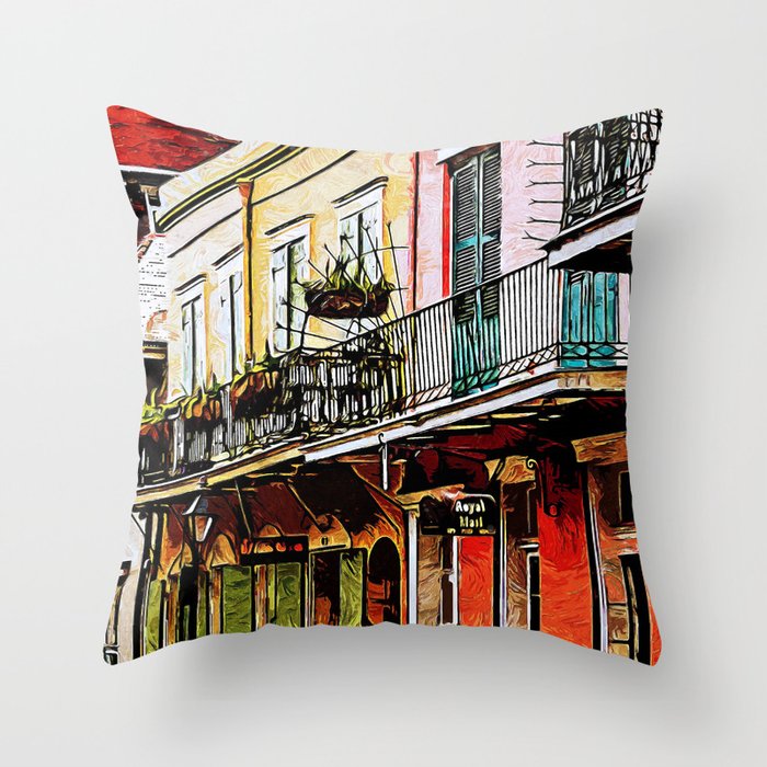 Streets of New Orleans Throw Pillow