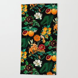 Fruit and Floral Pattern Beach Towel