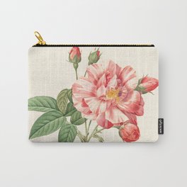 Rosa Gallica Versicolor Carry-All Pouch | Antique, Floral, Print, Drawing, Nature, Plant, Vintage, Plants, Natural, Flor 