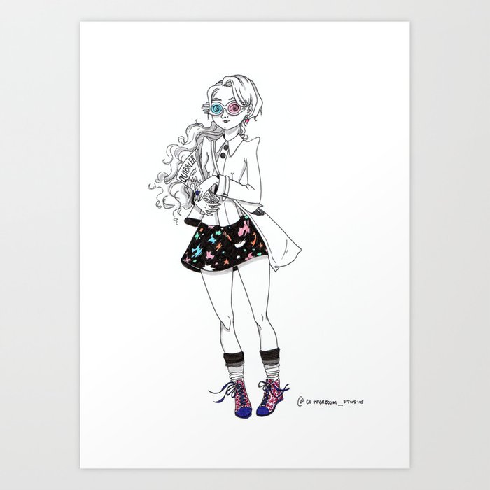 inktober luna lovegood art print by copperboom studios society6