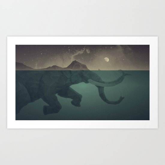 Elephant mountain Art Print