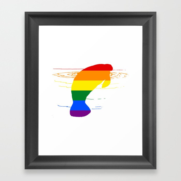 Rainbow Manatee Framed Art Print By Mordaxfurittus Society6