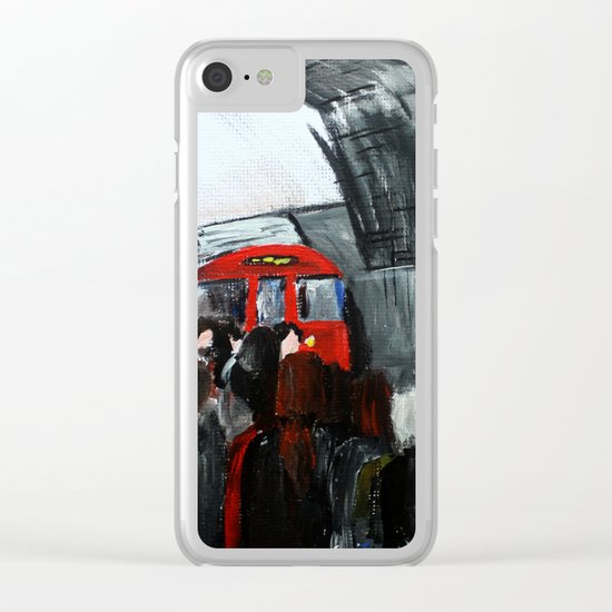 London Underground Part 3, England Acrylic On Canvas Board Fine Art Clear iPhone Case