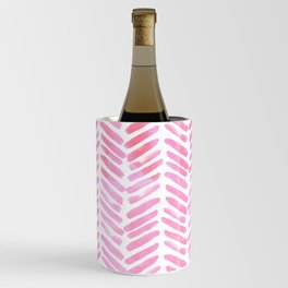 Handpainted Chevron pattern - pink and pink ;) Wine Chiller