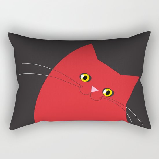 Red Cat - Mucci Rectangular Pillow
