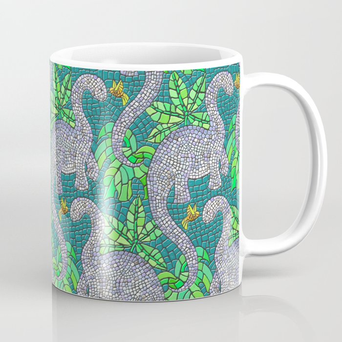 Mosaic Dinosaurs and Hummingbirds Coffee Mug