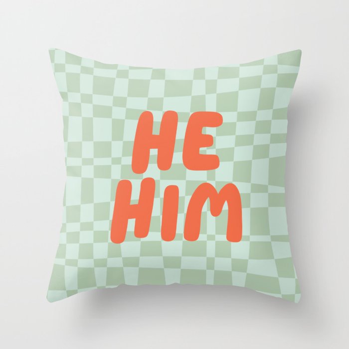 He / Him Pronouns  Throw Pillow