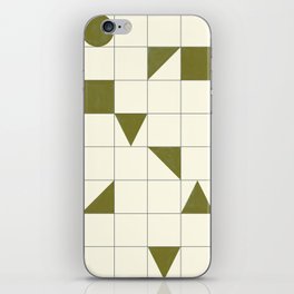 geo shapes-olive iPhone Skin