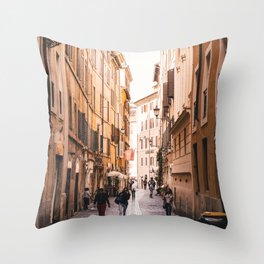 Narrow street in Rome. Throw Pillow