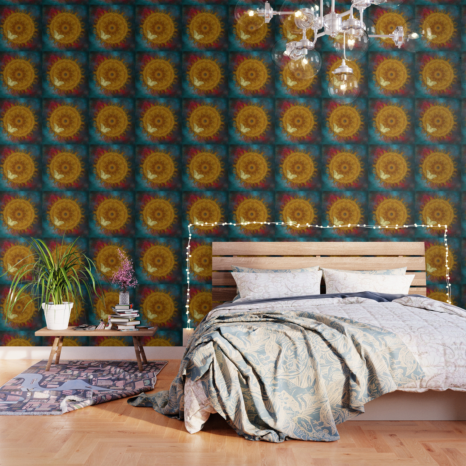 Magical Fire Mandala And Gold Butterfly Wallpaper By Hereswendy