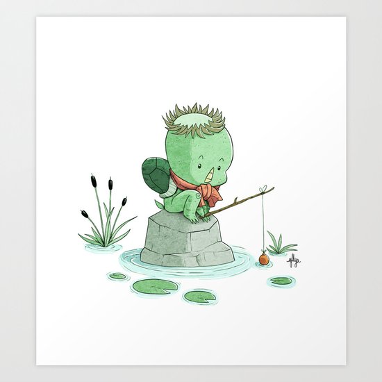 Fishing Kappa Art Print