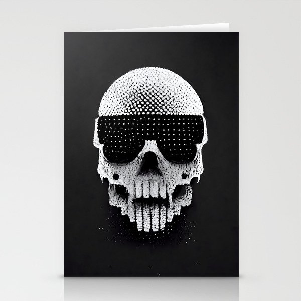 Pixelized Ubercool Skull Stationery Cards