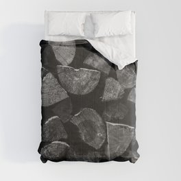 Firewood Black and White Comforter