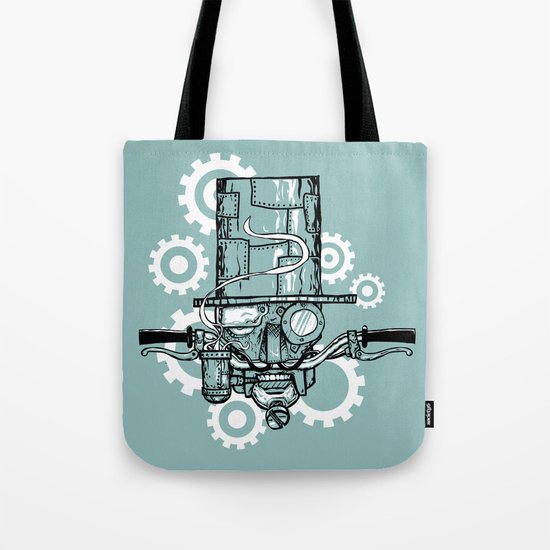 Robot Handlebar Mustache Tote Bag