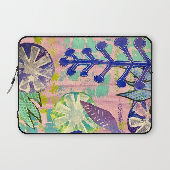 Cool Vines Mixed Media Collage Artwork Laptop Sleeve