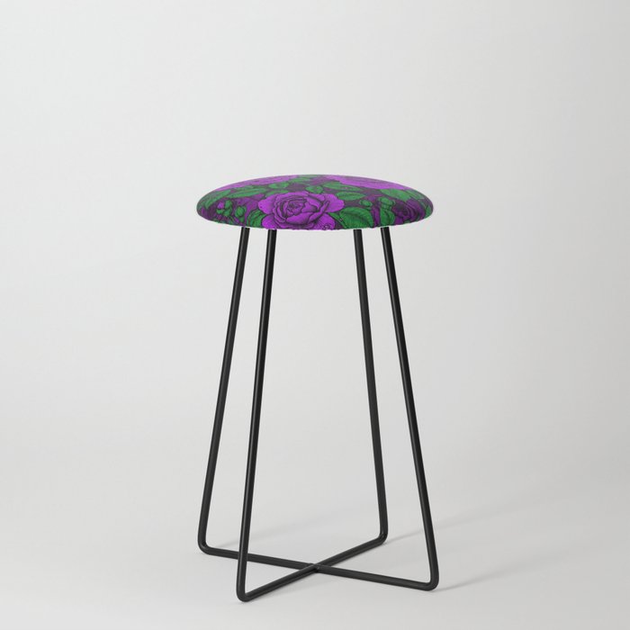 Purple roses Counter Stool