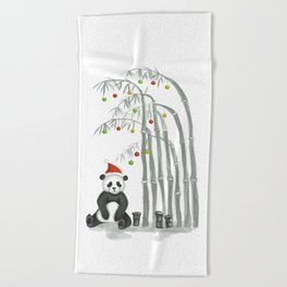 Christmas Panda Beach Towel