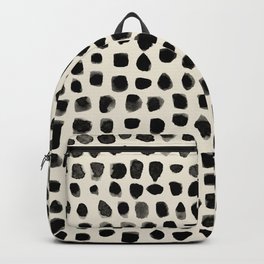 Dots (Beige) Backpack | Minimalist, Animalprint, Beige, Boho, Minimalism, White, Black, Painting, Graphicdesign, Midcenturymodern 