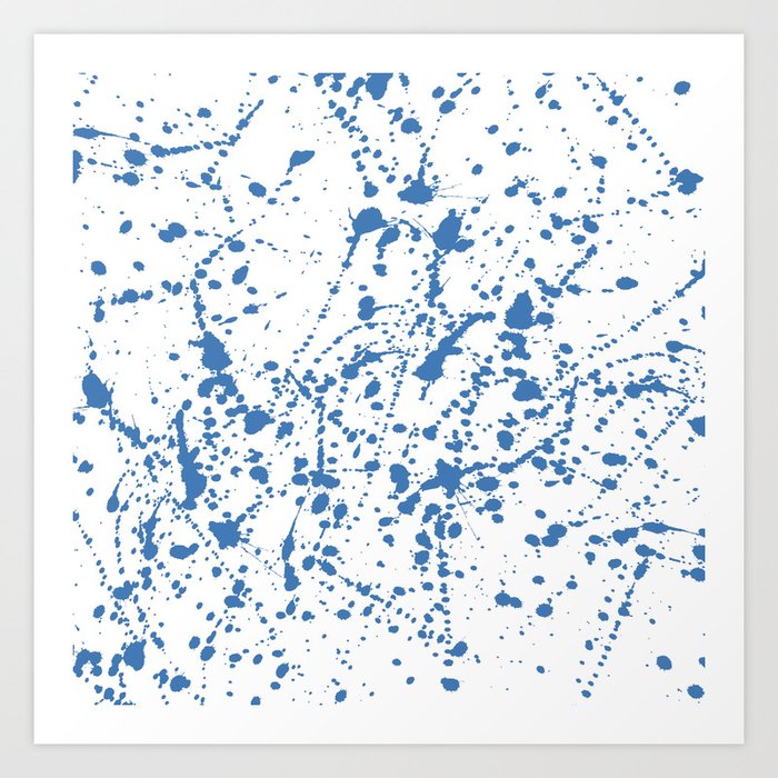Splat Blue on White Art Print